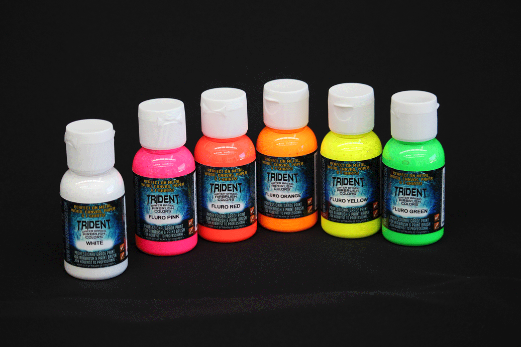 FLURO AIRBRUSH PAINT 6 PCS TRIDENT 50ML SET