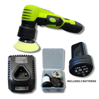 VARIABLE SPEED DUAL ORBITAL CORDLESS POLISHER KIT 12v LITHIUM ION MINI CAR