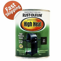 RUSTOLEUM RUST-OLEUM HIGH HEAT SATIN BLACK 946ml PAINT BBQ GRILL STOVE FIREPLACE