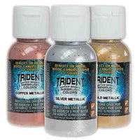 NEW TRIDENT AIRBRUSH METALLIC PAINT SET COLOURS DESIGN REDUCER WATERBASED AIR