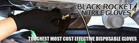 100 Pk DISPOSABLE MECHANIC GLOVES BLACK NITRILE GLOVE LARGE HEAVY DUTY AUTO