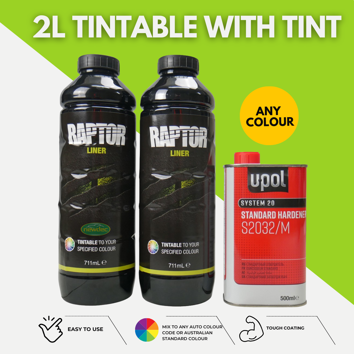 2L U-POL RAPTOR TINTABLE CHOOSE YOUR COLOUR PROTECTIVE COATING BED LIN ...